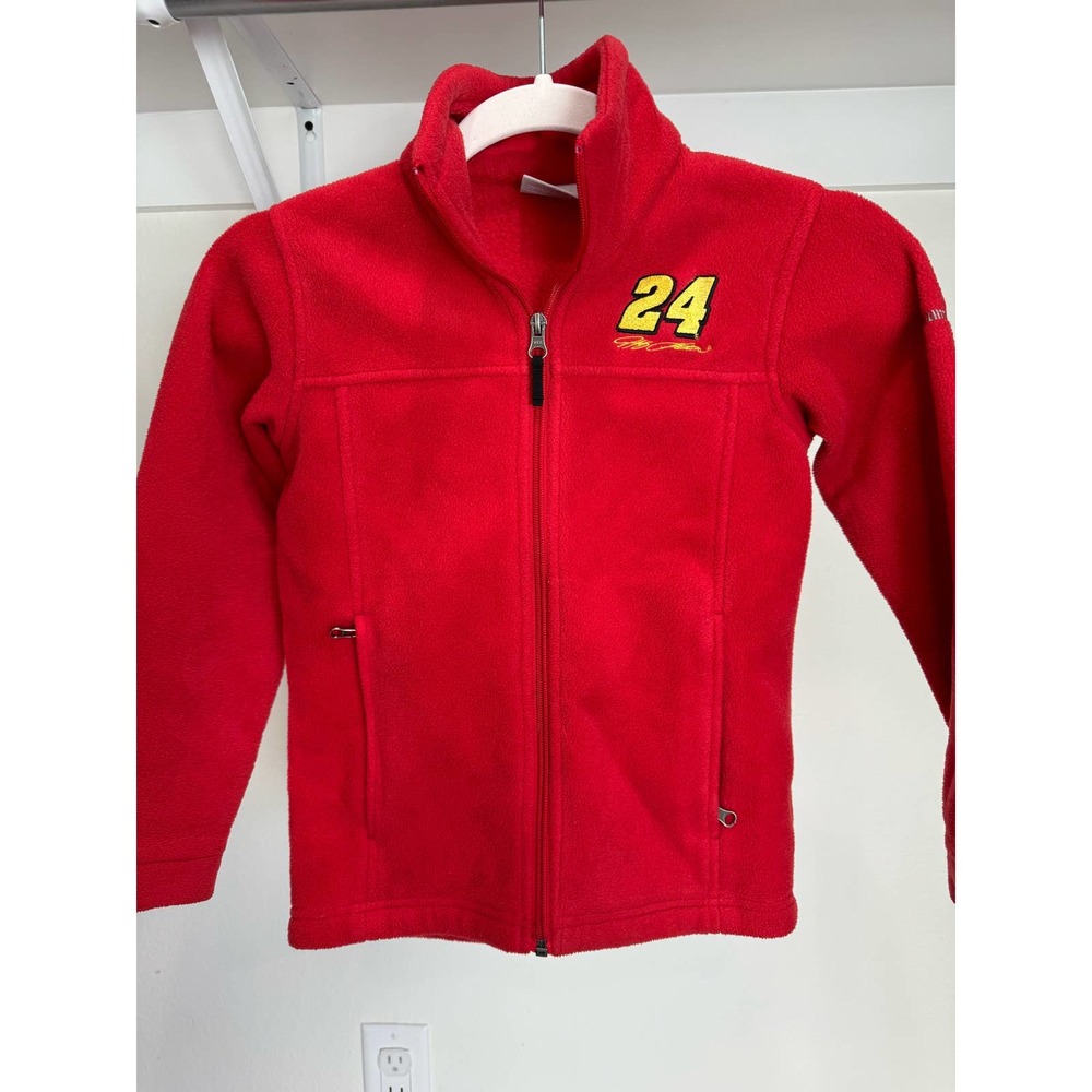 Columbia Jeff Gordon 24 Fleece Jacket Red Youth Size Small (8)